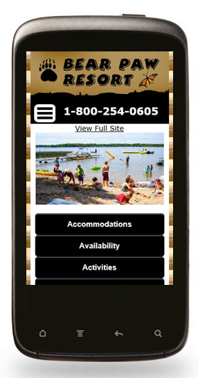 Mobile Website Design - Bear Paw Resort - Image