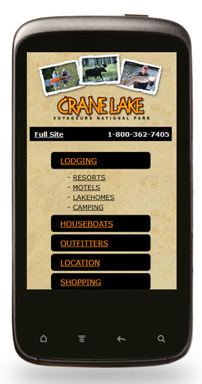 Mobile Website Design - Visit Crane Lake - Image